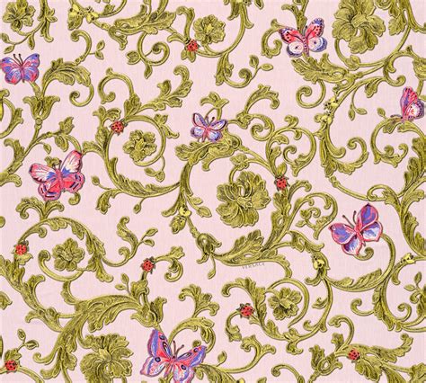 Versace Butterfly Barocco Motif Wallpaper 343254